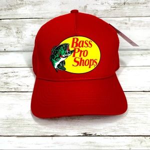 Bass Pro Shops Fishing Trucker Hat Mesh Cap Adjustable SnapBack Red